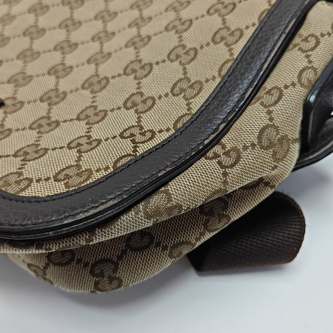 Monogram Canvas Shoulder Bag Brown