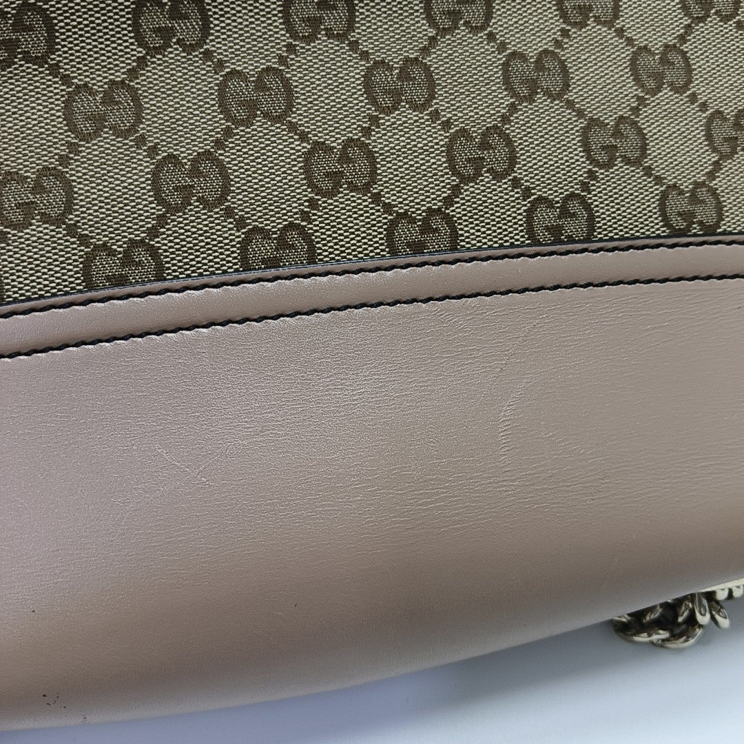 Emily Chain Monogram Fabric Brown