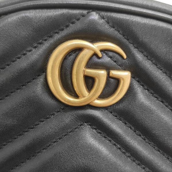 GG Marmont Super Mini Quilted Calfskin Black