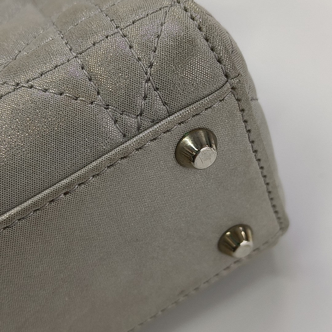 Lady Dior Mini Cannage Lambskin Silver