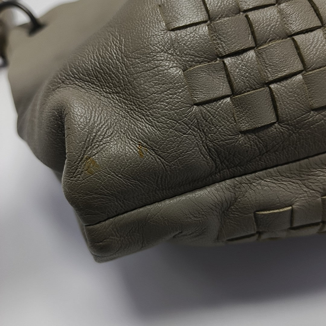 Lambskin Top Handle Bag Gray