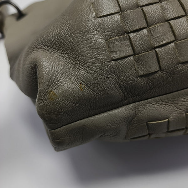 Lambskin Top Handle Bag Gray