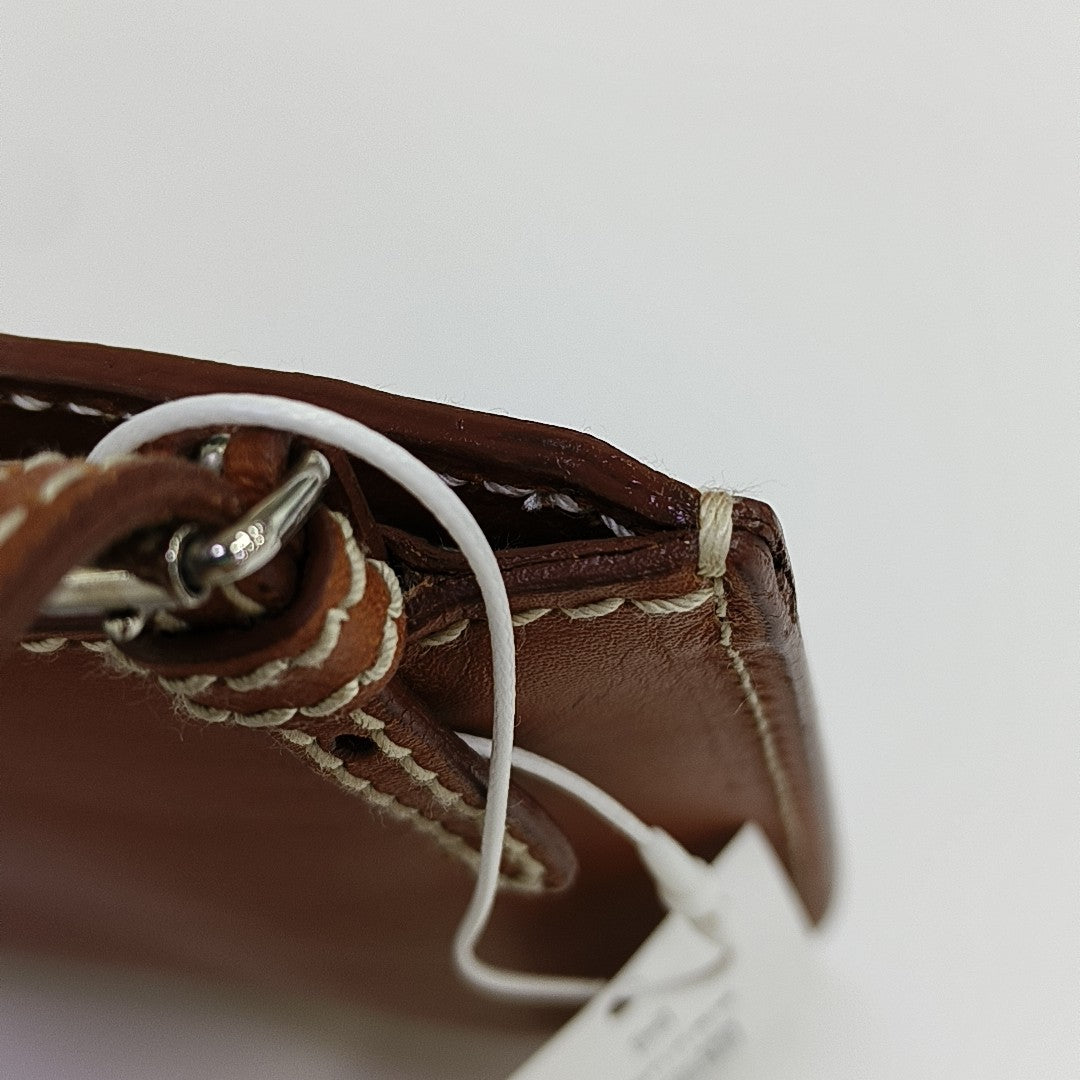 Calfskin Top Handle Bag Brown