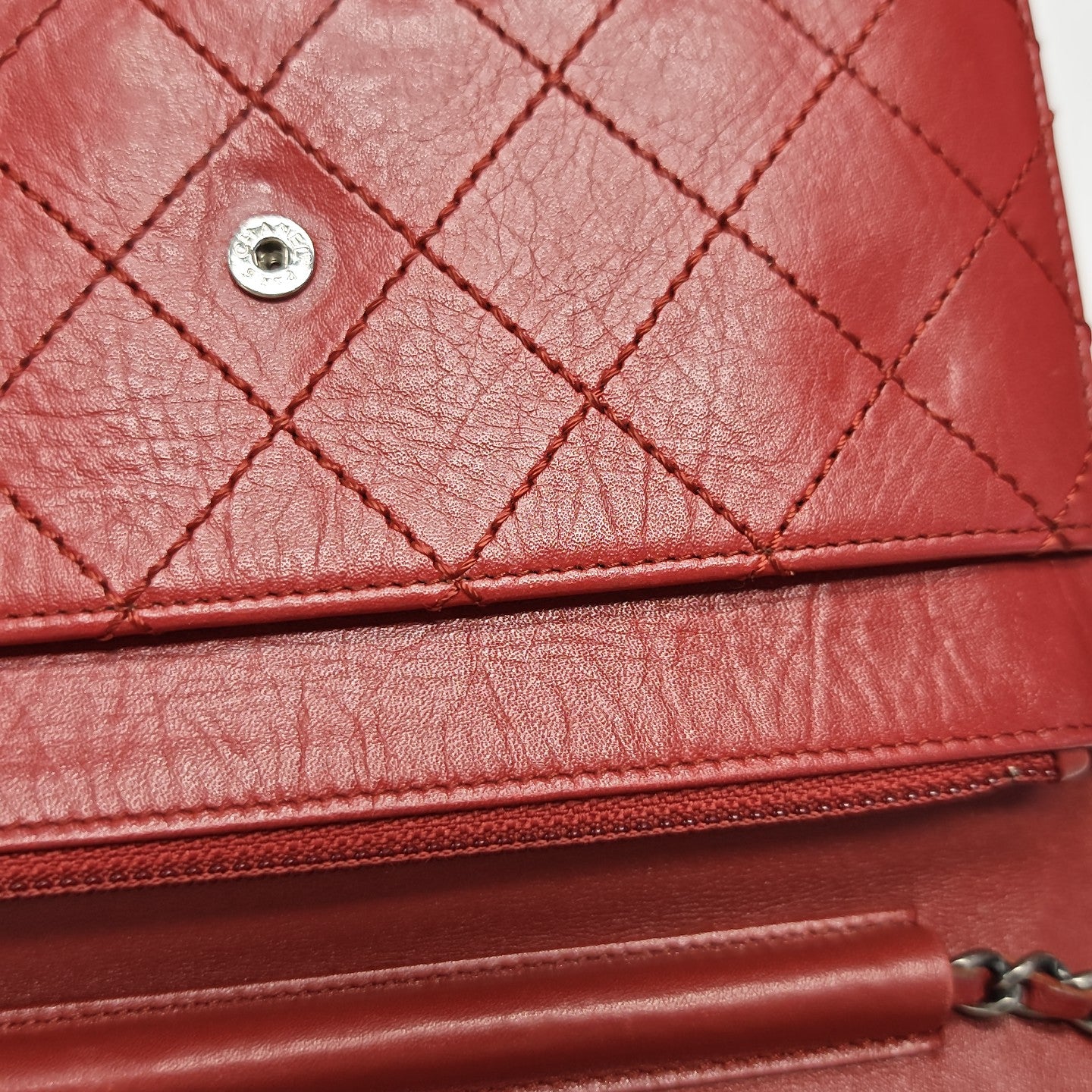2.55 WOC Quilted Calfskin Red