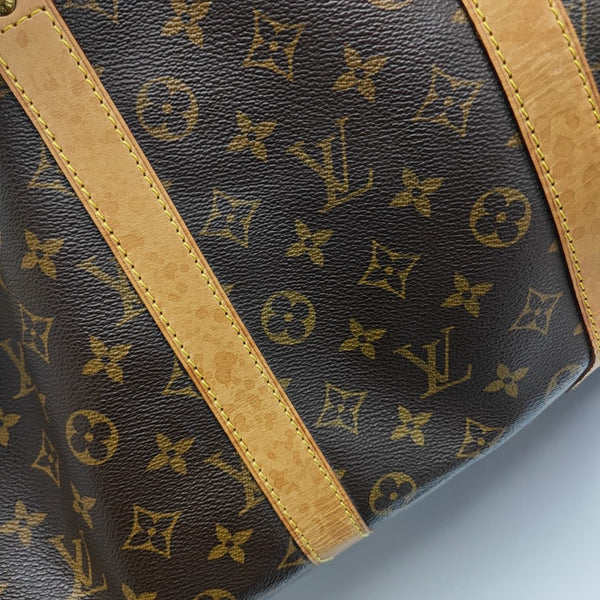 KEEPALL 55 Monogram Coated Canvas Brown