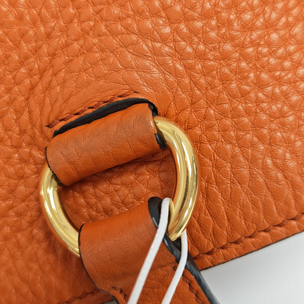 Calfskin Top Handle Bag Orange