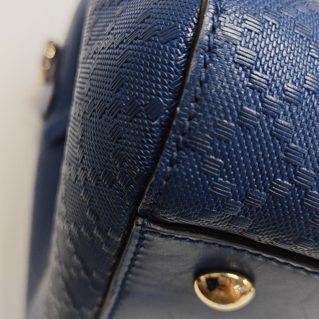 Leather Shoulder Bag Blue