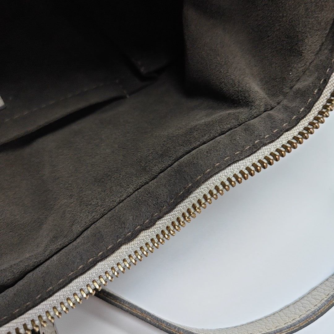 Monogram Calfskin Shoulder Bag White