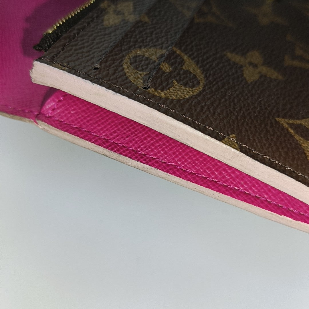 EMILIE Monogram Coated Canvas Brown Wallet