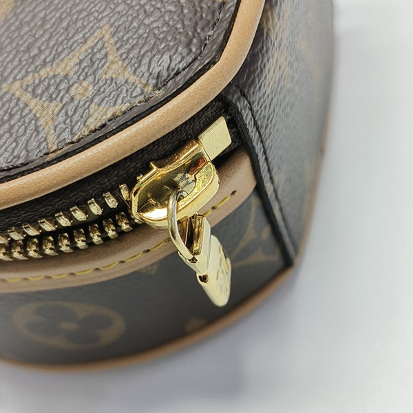 BOITE CHAPEAU Mini Monogram Coated Canvas Brown