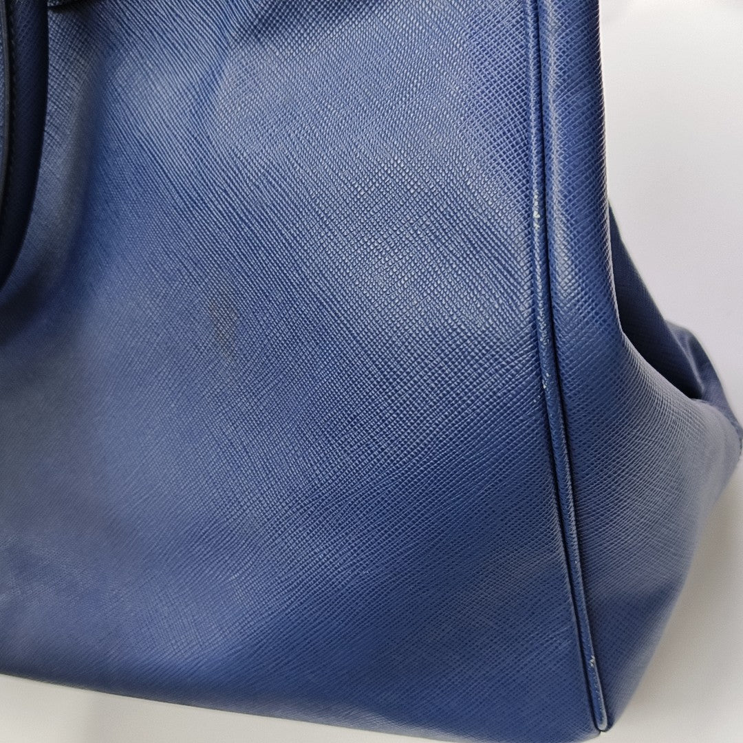 Galleria Large Saffiano Calfskin Blue