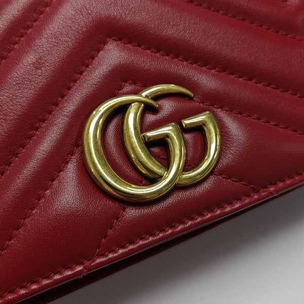 GG Marmont Super Mini Quilted Calfskin Red
