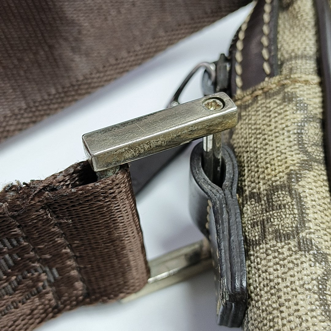 Monogram Coated Canvas Crossbody Bag Beige