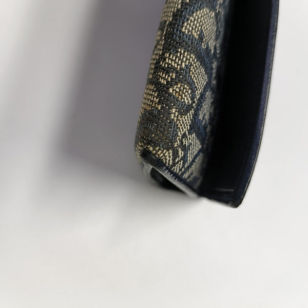 Oblique Coated Canvas Wallet Blue