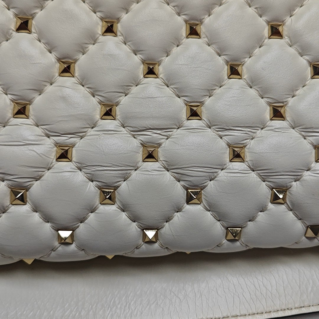 Spike Up Quilted Lambskin White