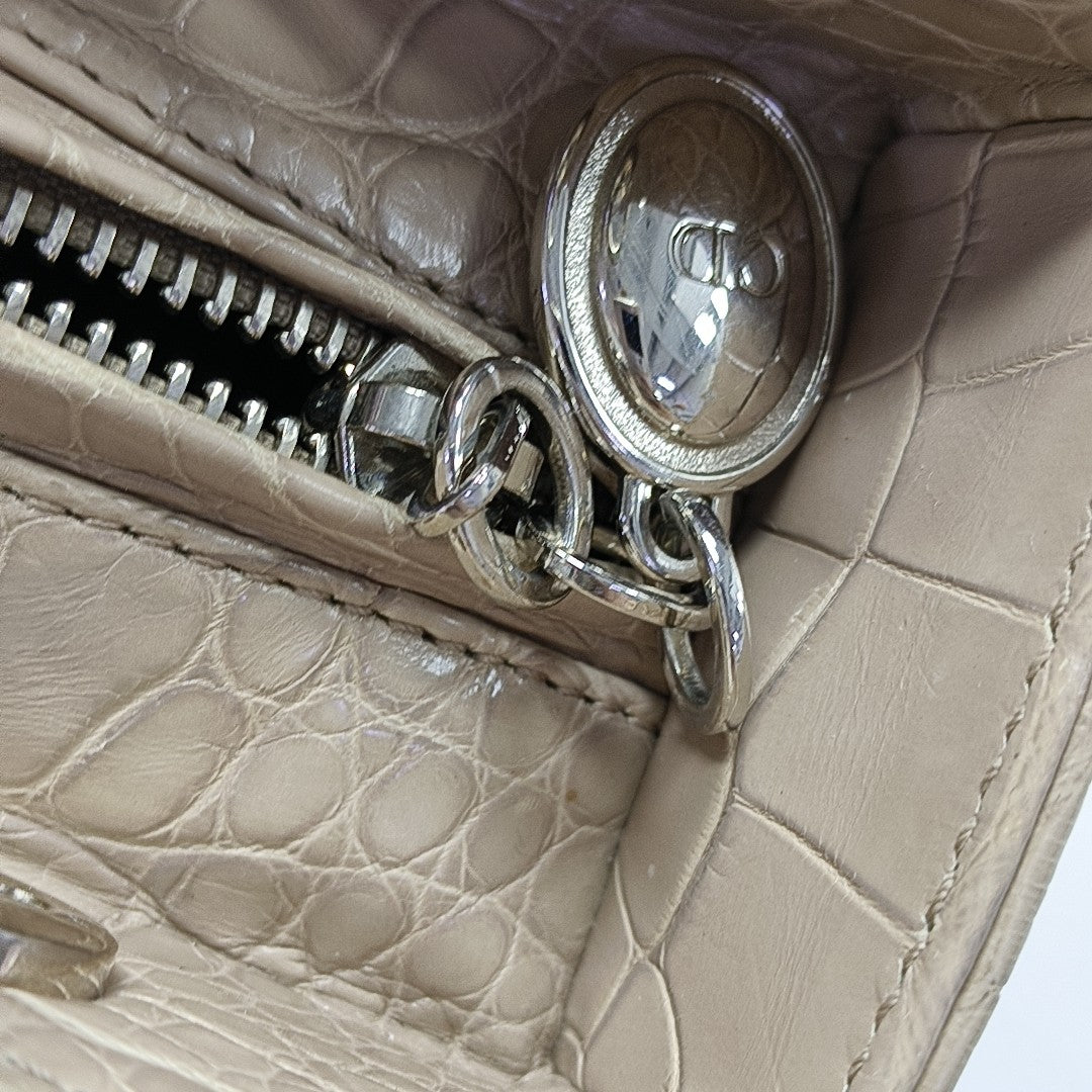 Lady Dior Medium Crocodile Beige