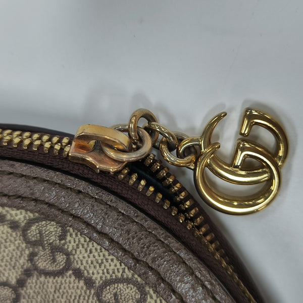 Ophidia Small Monogram Coated Canvas Beige