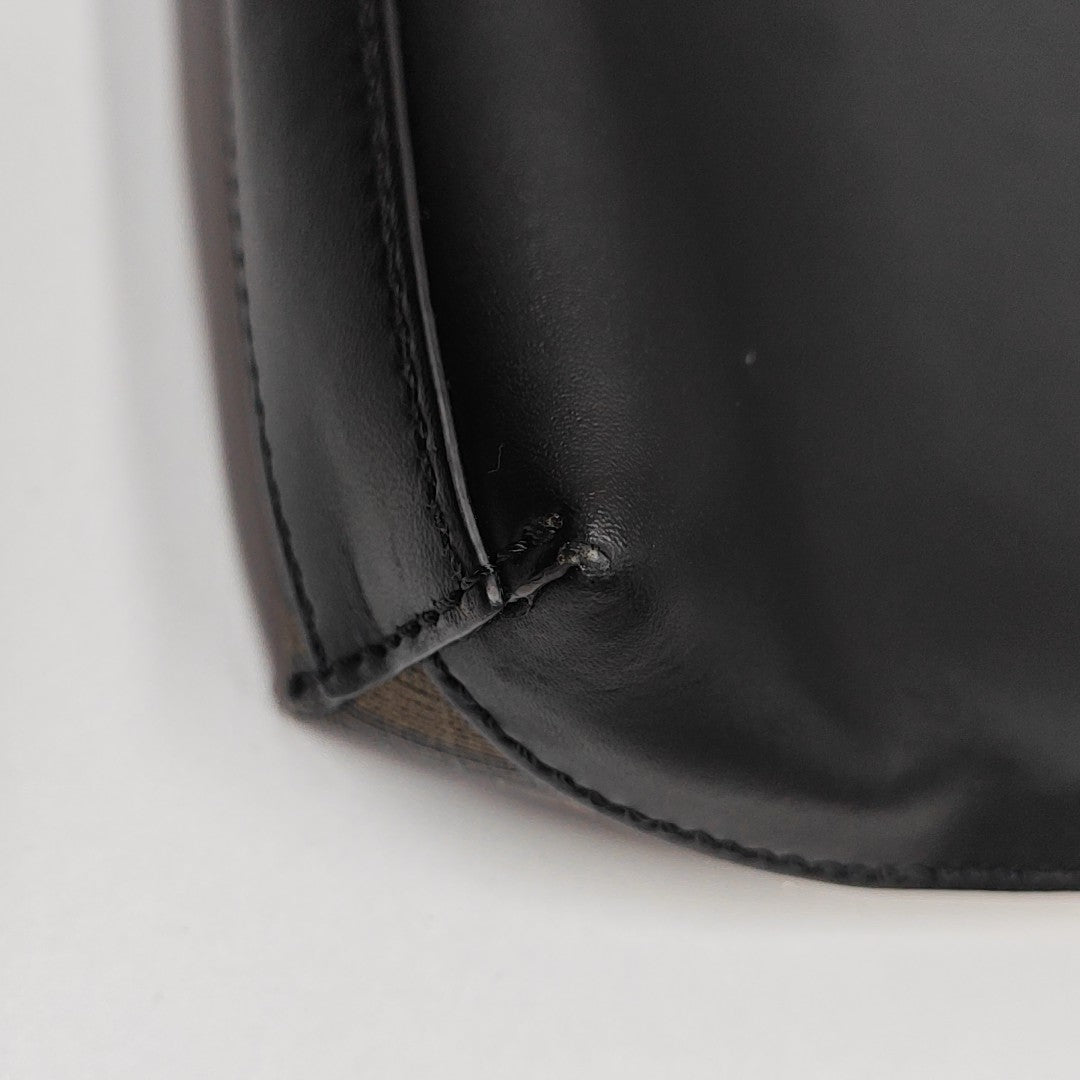 Coated Canvas Shoulder Bag Brown