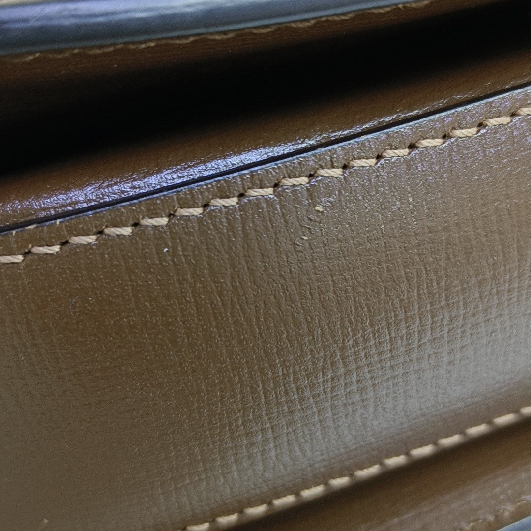 Horsebit 1955 Medium Monogram Coated Canvas Beige