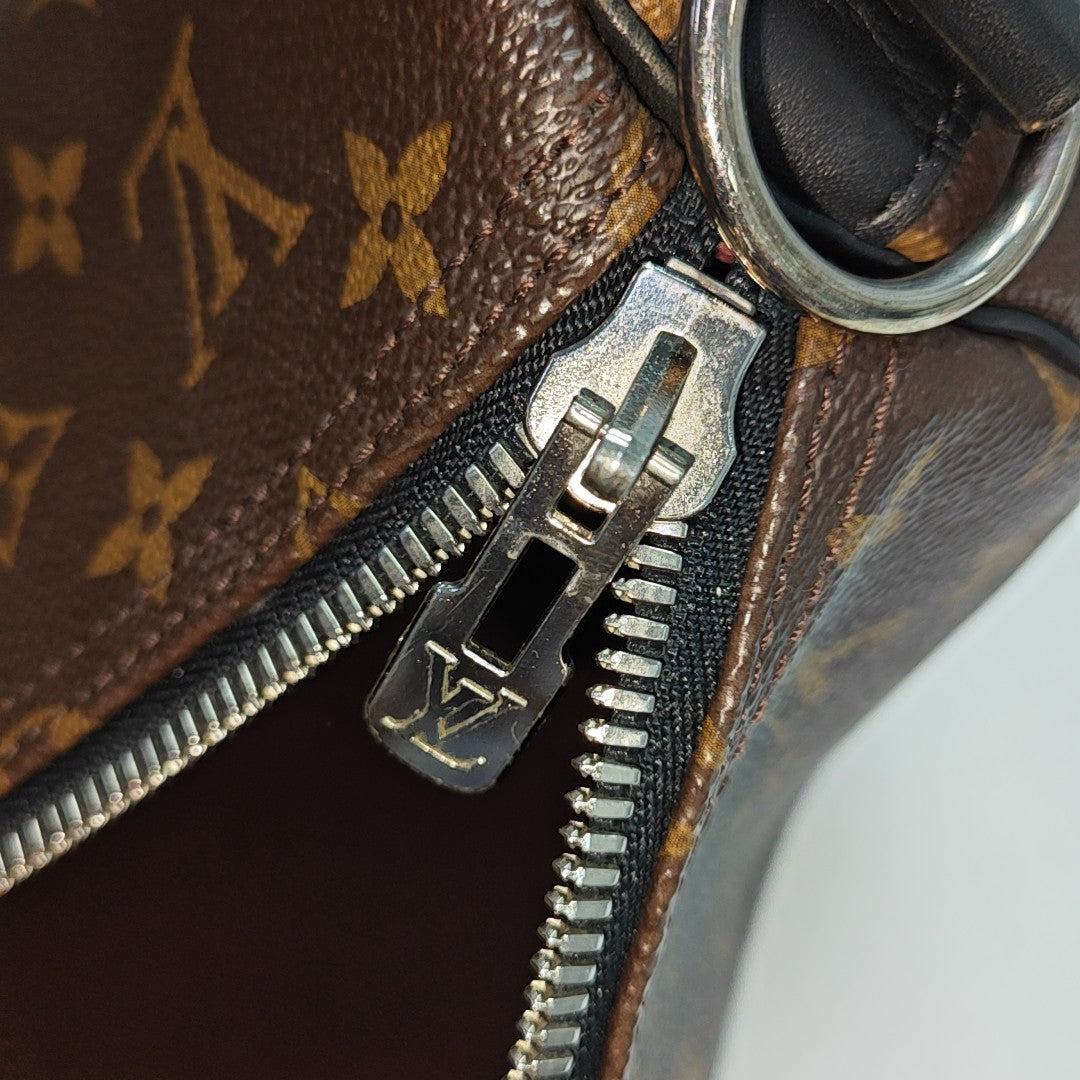 KEEPALL 55 Monogram Coated Canvas Brown