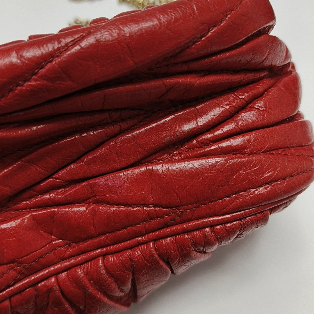 Matelassé Quilted Lambskin Red