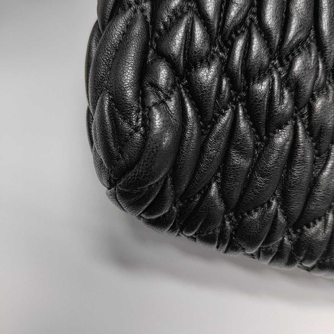 Miu Belle Quilted Lambskin Black
