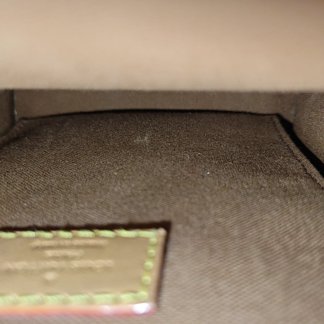 SAC PLAT Mini Monogram Coated Canvas Brown