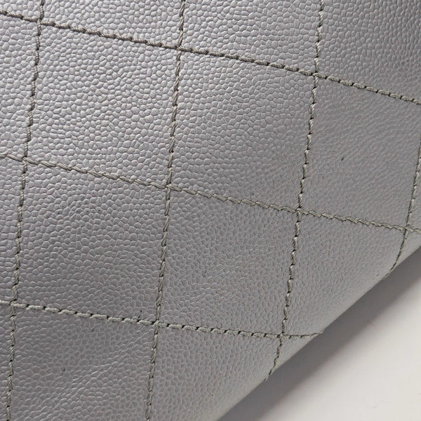 SHOPPING FEVER TOTE Quilted Grained Calfskin Silver