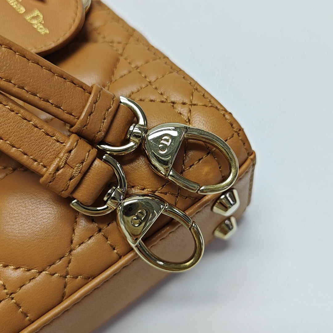 Lady Dior Super Mini Cannage Lambskin Brown