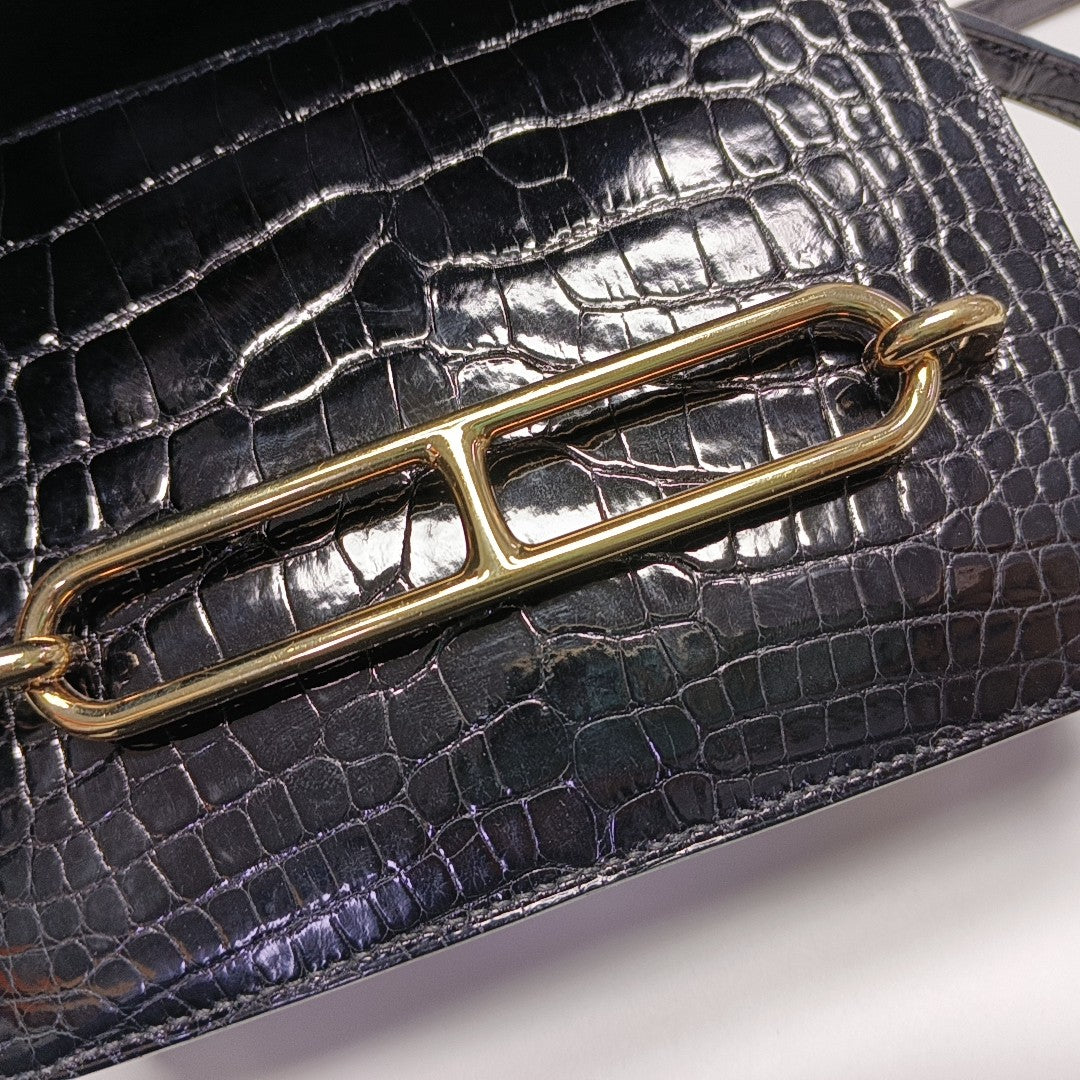 Roulis Mini Shiny Porosus Crocodile Black