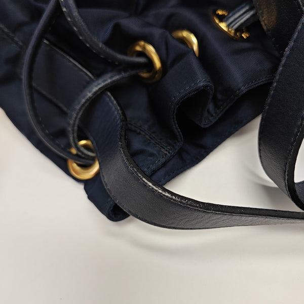 Nylon Bucket Bag Blue