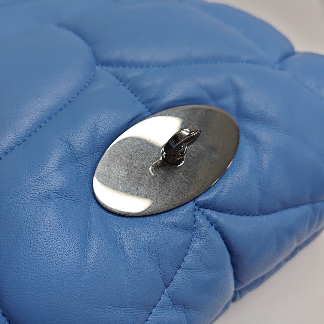 Quilted Lambskin Shoulder Bag Blue
