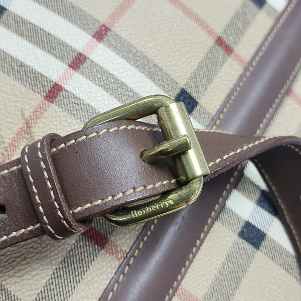 Coated Canvas Shoulder Bag Beige