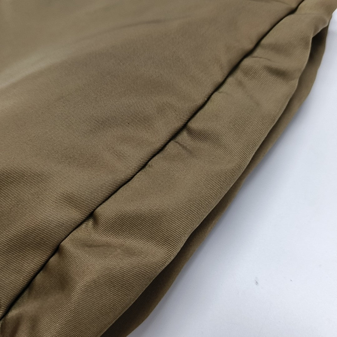 Nylon Top Handle Bag Brown