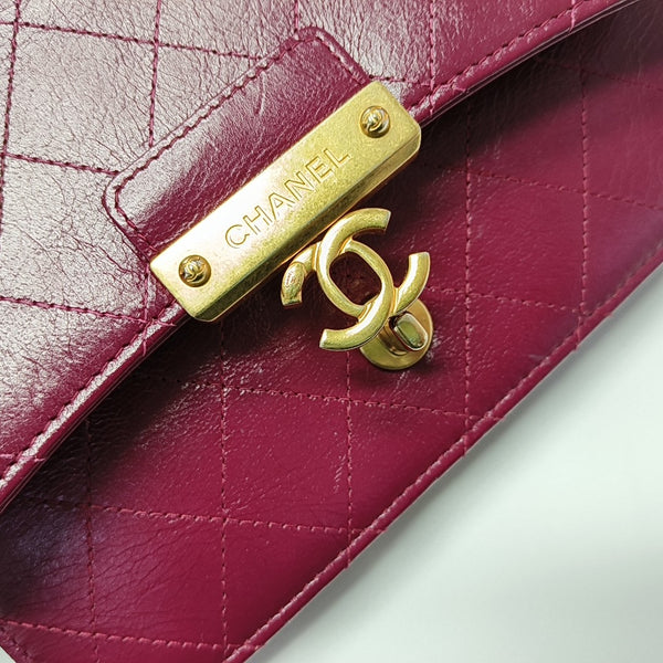 DOUBLE CC Quilted Lambskin Red