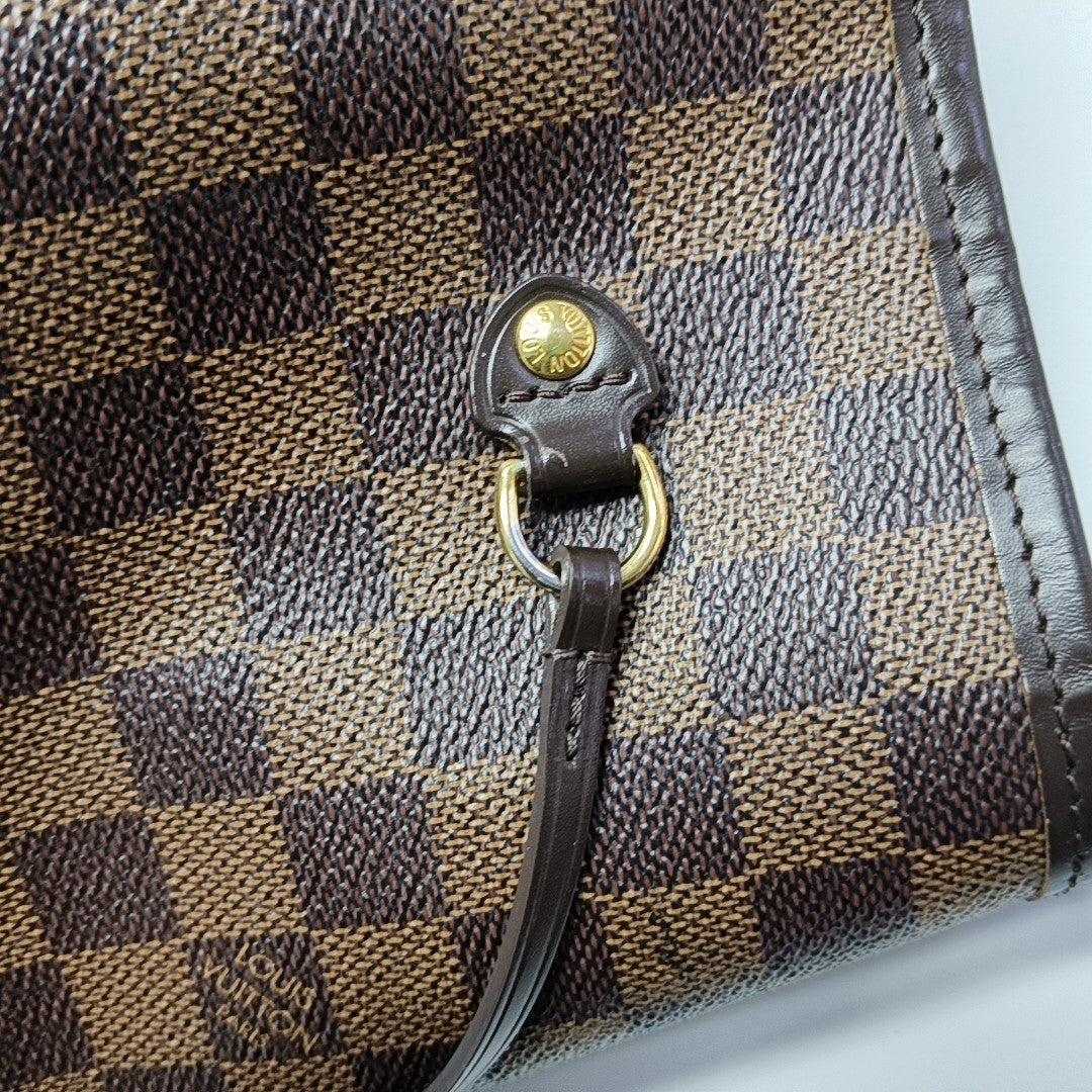 NEVERFULL GM Damier Ebene Coated Canvas Brown