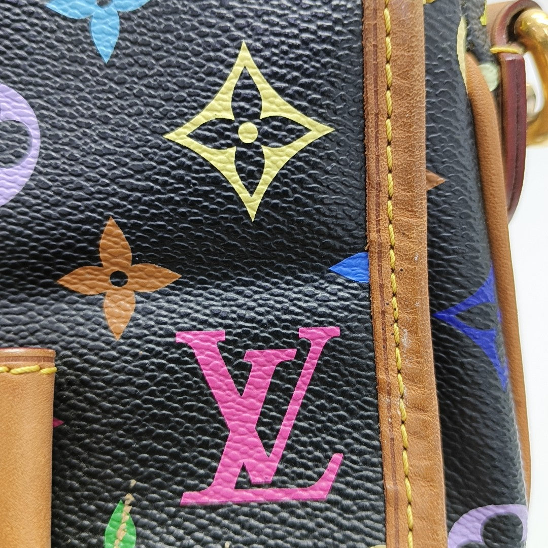 ANNIE Monogram Coated Canvas Black