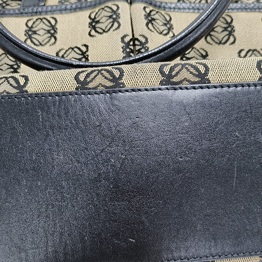 Monogram Canvas Tote Bag Beige