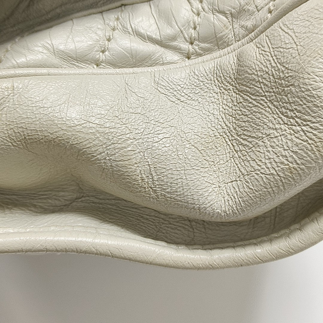 NIKI Medium Chevron Calfskin White