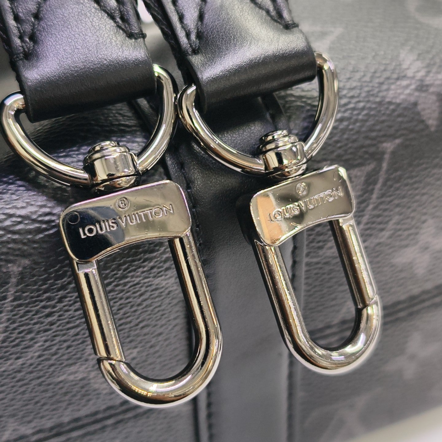 KEEPALL Monogram Coated Canvas Black