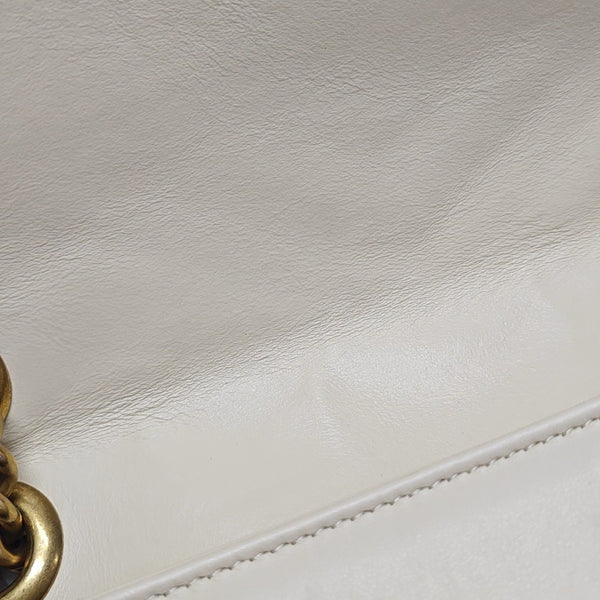GG Marmont Medium Quilted Calfskin White