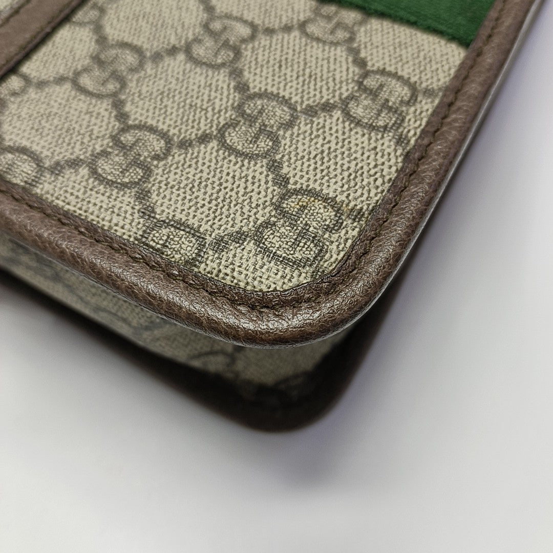 Ophidia Small Monogram Coated Canvas Beige