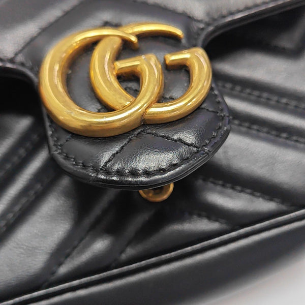 GG Marmont Mini Quilted Calfskin Black