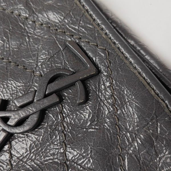 NIKI Mini Chevron Calfskin Gray