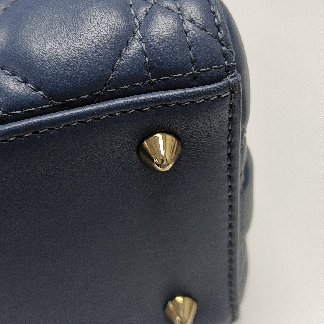 Lady Dior Medium Cannage Lambskin Blue