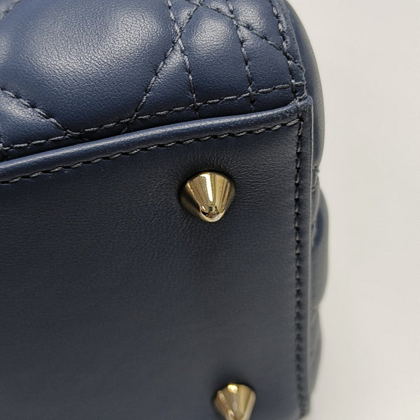 Lady Dior Medium Cannage Lambskin Blue