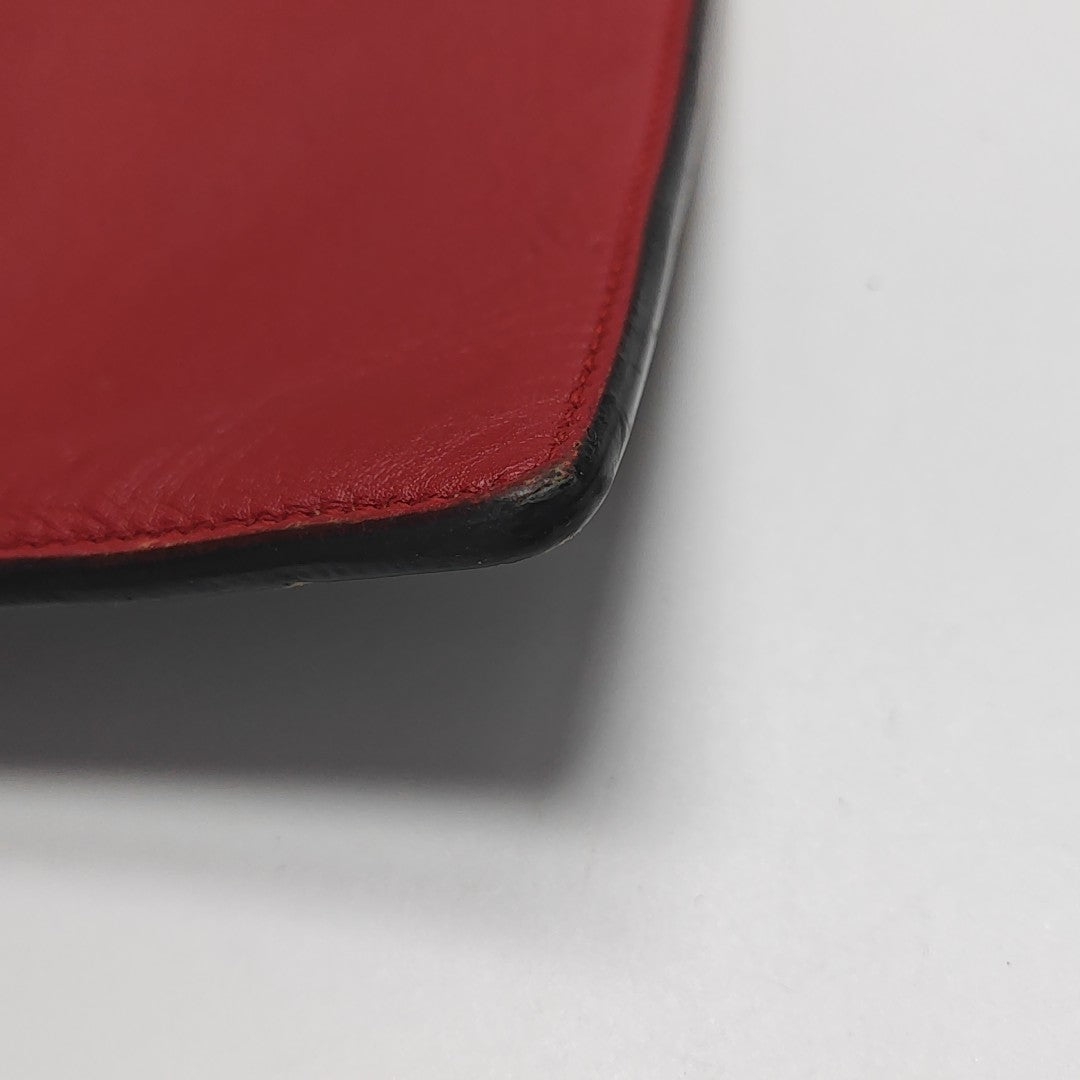 Coated Canvas Clutch Brown