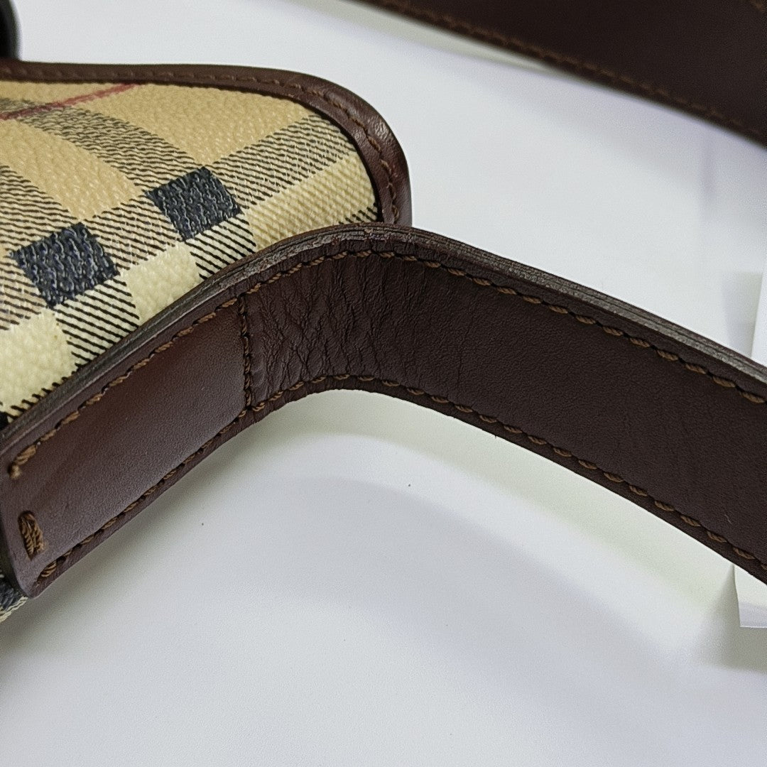 Coated Canvas Shoulder Bag Beige