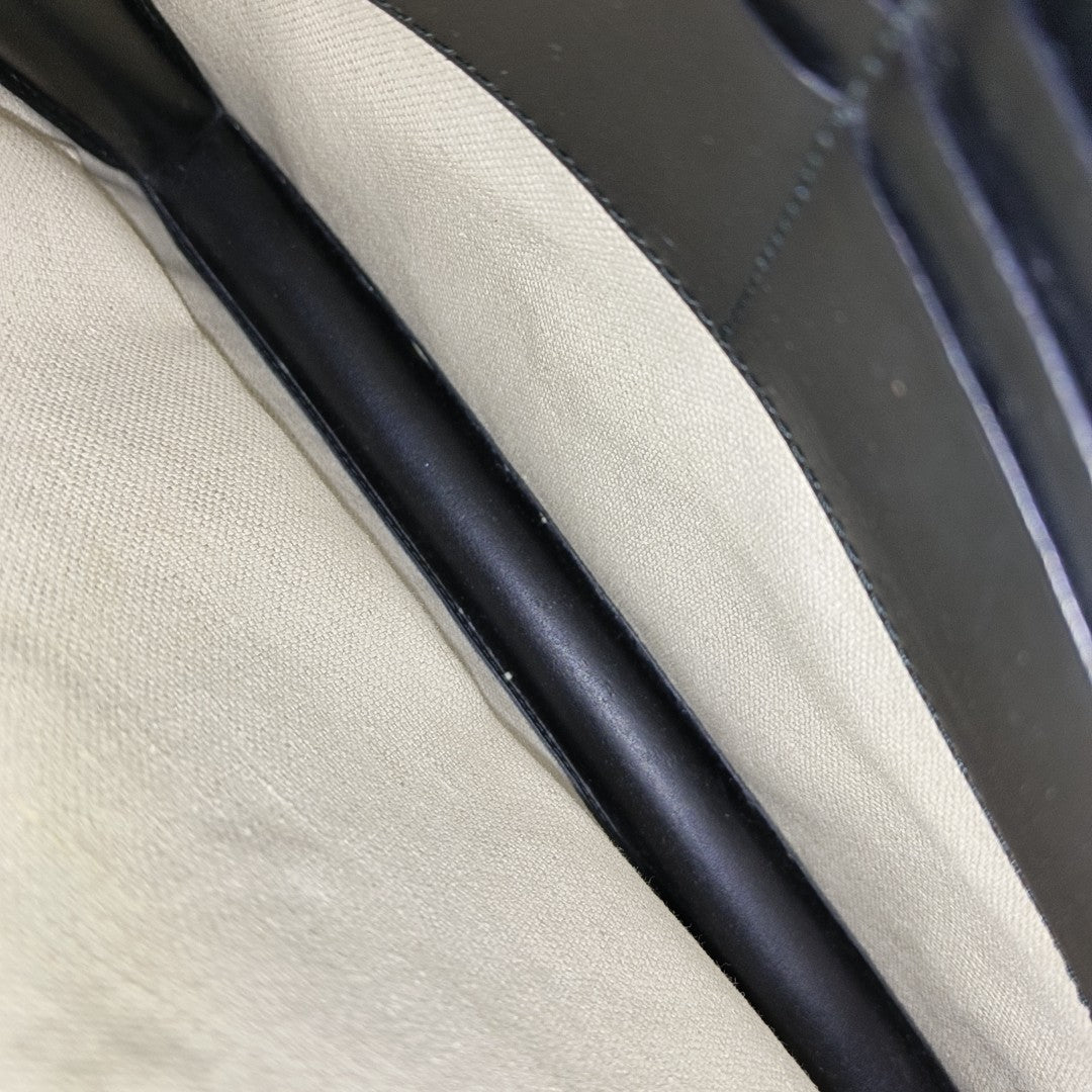 Coated Canvas Clutch Black