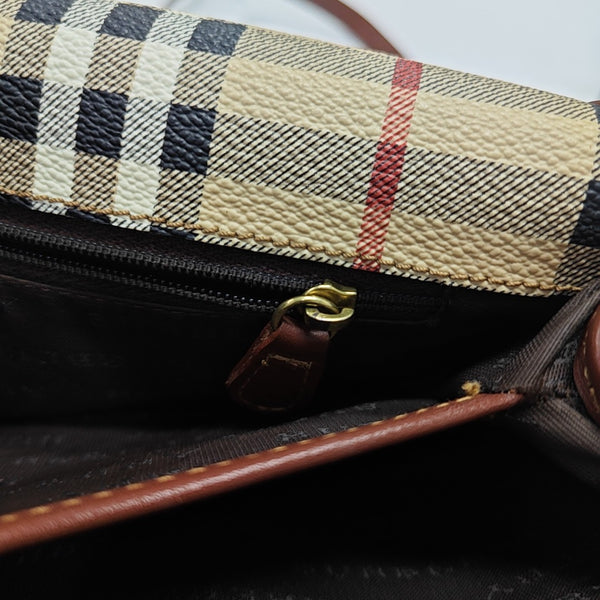 Coated Canvas Shoulder Bag Beige